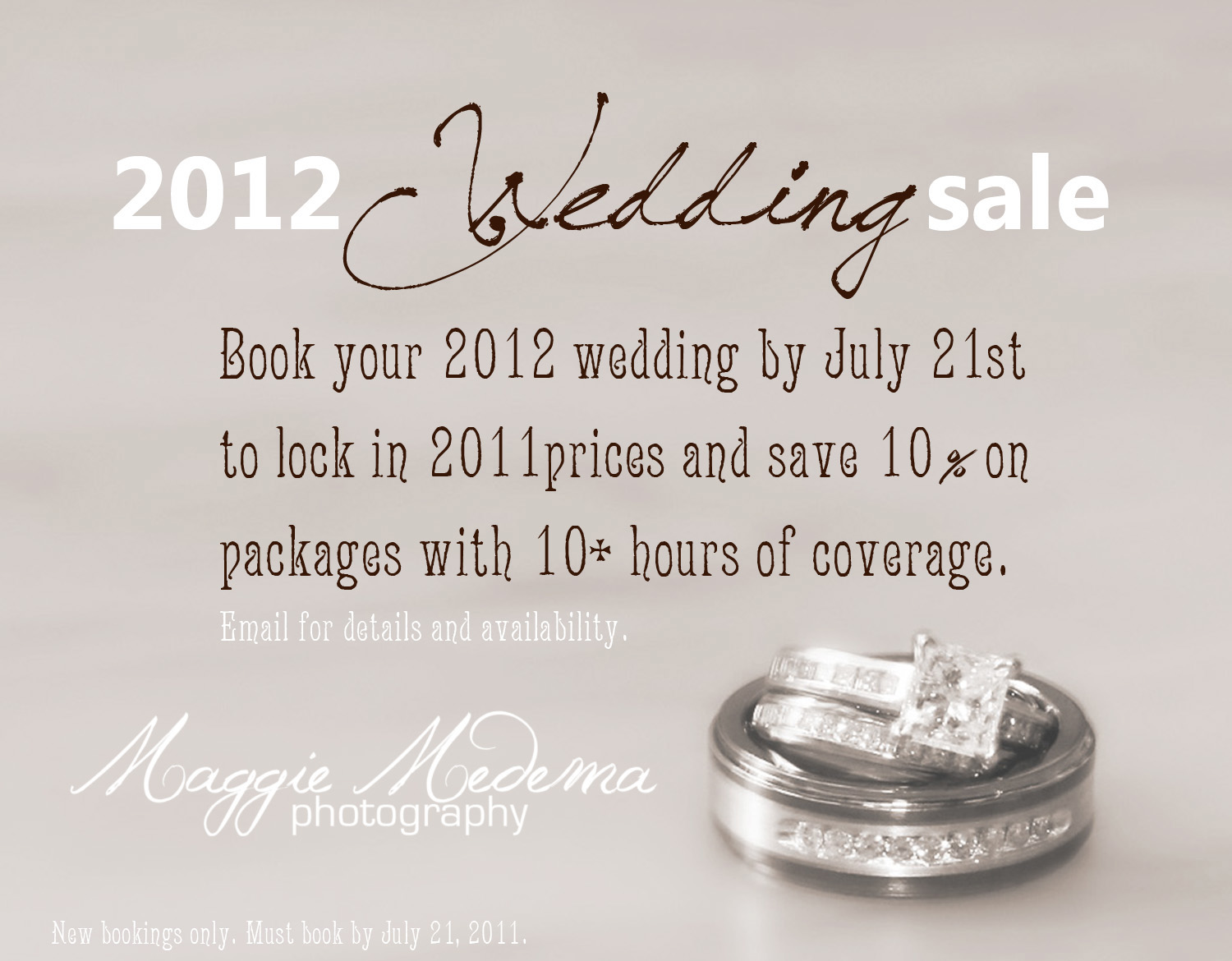 2012 Wedding Sale!